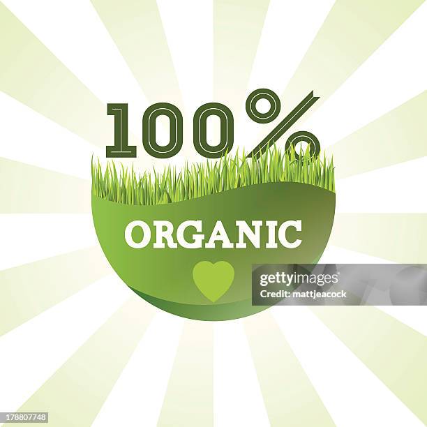 green organic label - turf background stock illustrations