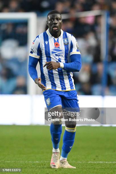 Bambo Diaby of Sheffield Wednesday during the Sky Bet Championship match between Sheffield Wednesday and Millwall at Hillsborough on November 11,...