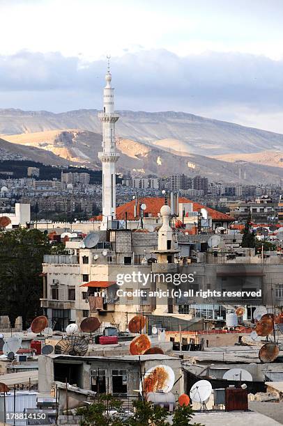 rooftops in damascus, syria - damascus stock pictures, royalty-free photos & images