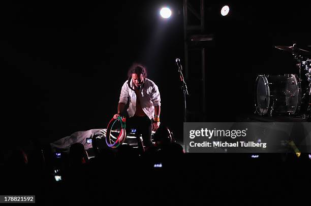 Singer Ruben Albarran of Cafe Tecvba performs live at Nokia Theatre L.A. Live on August 30, 2013 in Los Angeles, California.