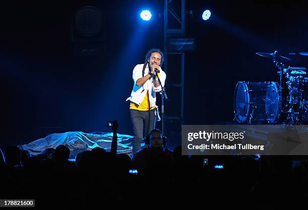 Singer Ruben Albarran of Cafe Tecvba performs live at Nokia Theatre L.A. Live on August 30, 2013 in Los Angeles, California.