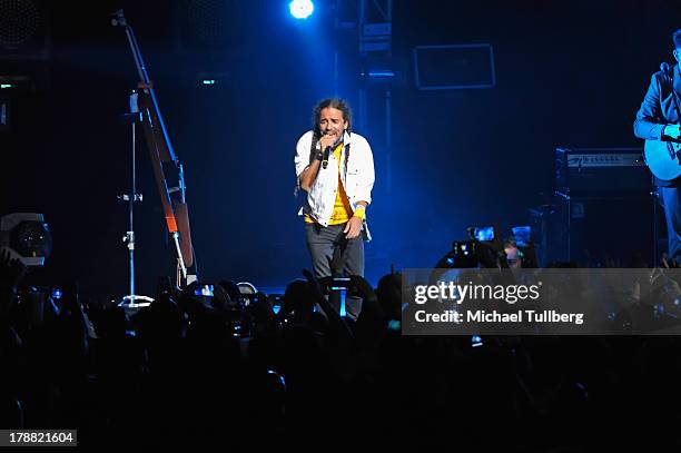 Singer Ruben Albarran of Cafe Tecvba performs live at Nokia Theatre L.A. Live on August 30, 2013 in Los Angeles, California.