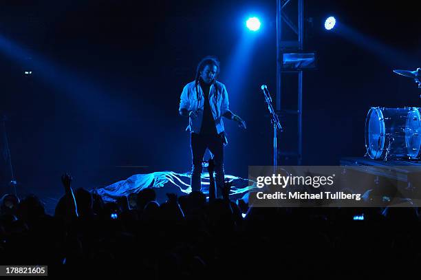 Singer Ruben Albarran of Cafe Tecvba performs live at Nokia Theatre L.A. Live on August 30, 2013 in Los Angeles, California.