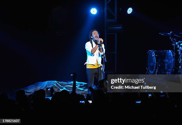 Singer Ruben Albarran of Cafe Tecvba performs live at Nokia Theatre L.A. Live on August 30, 2013 in Los Angeles, California.