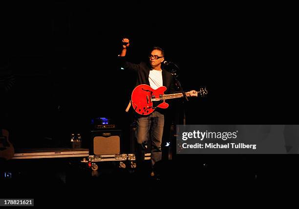 Guitarist Joselo Rangel of Cafe Tecvba performs live at Nokia Theatre L.A. Live on August 30, 2013 in Los Angeles, California.