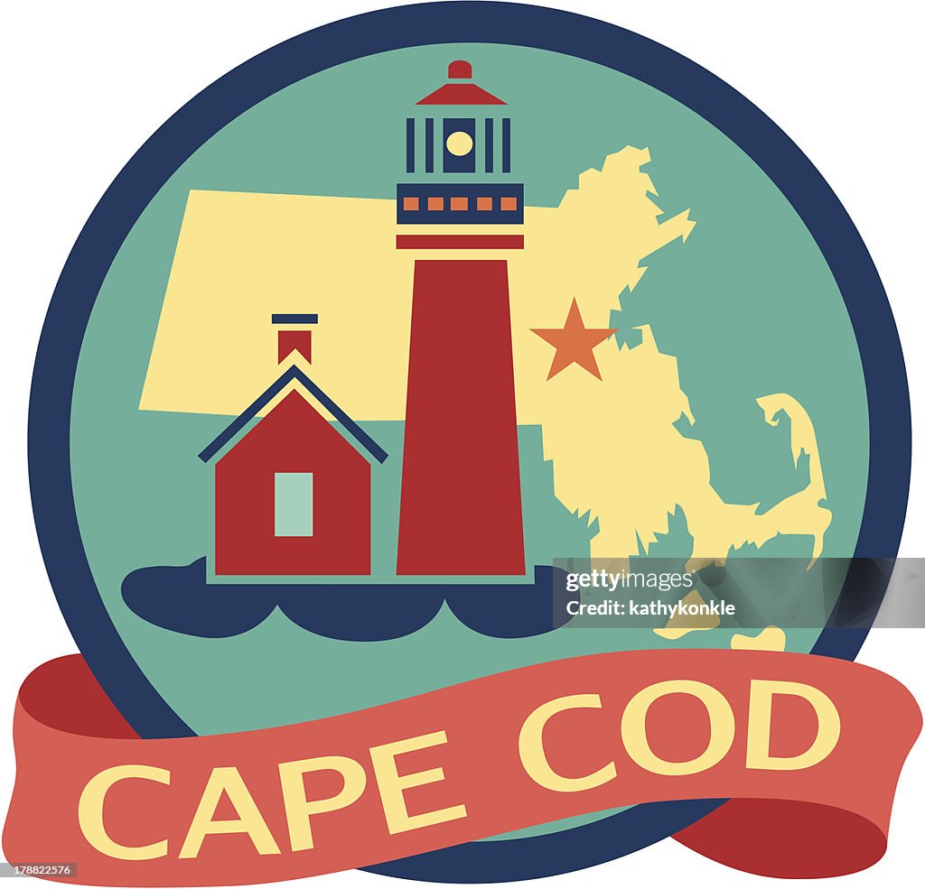 Cape Cod reisen Aufkleber oder Gepäck label