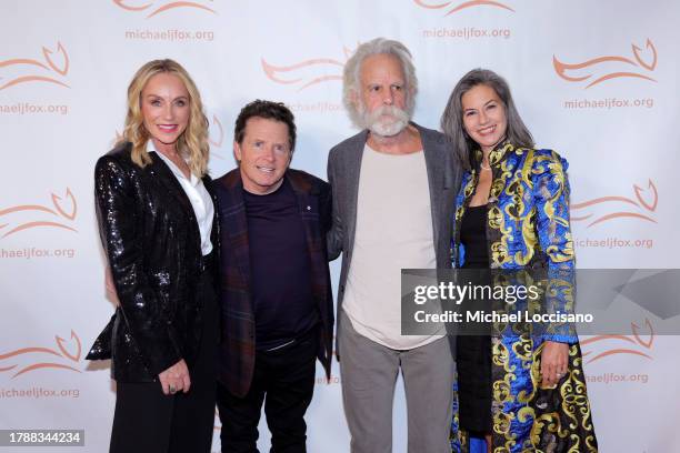 Tracy Pollan, Michael J. Fox, Bob Weir and Natascha Weir attend as The Michael J. Fox Foundation Hosts A Funny Thing Happened On The Way To Cure...