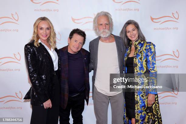 Tracy Pollan, Michael J. Fox, Bob Weir and Natascha Weir attend as The Michael J. Fox Foundation Hosts A Funny Thing Happened On The Way To Cure...