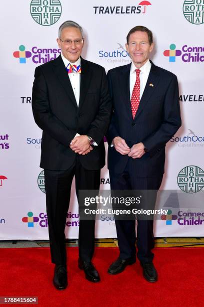 Jim Shmerling and U.S. Senator Richard Blumenthal attend the Connecticut Children's Annual Gala at Connecticut Convention Center on November 11, 2023...