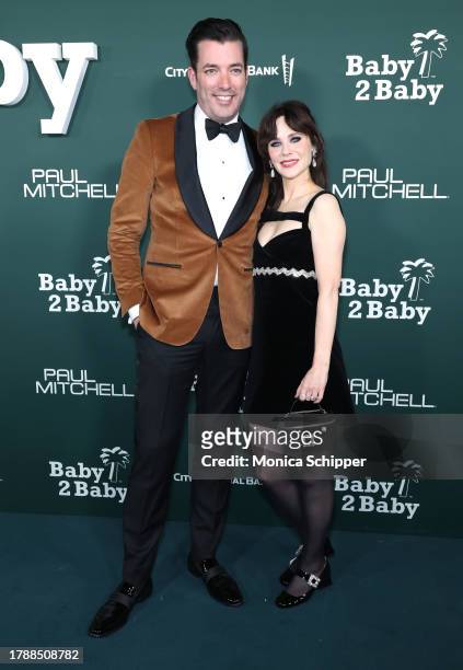 Jonathan Scott and Zooey Deschanel attend the 2023 Baby2Baby Gala Presented By Paul Mitchell at Pacific Design Center on November 11, 2023 in West...