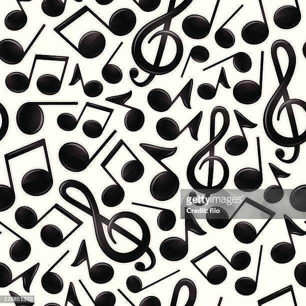 nahtlose musikalischen notizen - musical note stock-grafiken, -clipart, -cartoons und -symbole