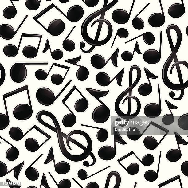 ilustraciones, imágenes clip art, dibujos animados e iconos de stock de seamless notas musicales - musical note