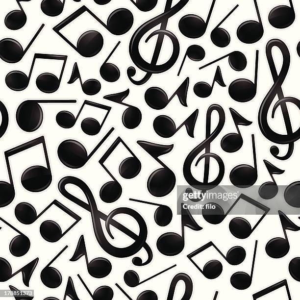 seamless musical notes - jazz music notes stock illustrations