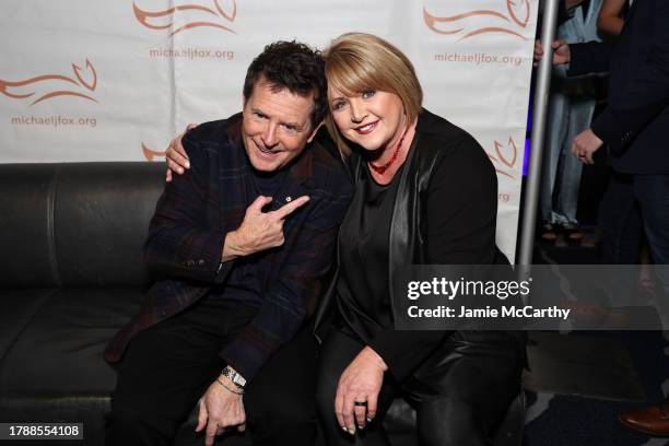 Michael J. Fox and Tina Yothers attend 2023 A Funny Thing Happened On The Way To Cure Parkinson's at Casa Cipriani on November 11, 2023 in New York...