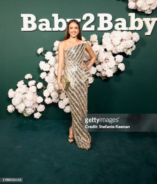 Jessica Alba attends 2023 Baby2Baby Gala Presented By Paul Mitchell at Pacific Design Center on November 11, 2023 in West Hollywood, California.