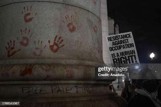 The Palestinian Youth Movement and allies hold a Pro-Palestinian rally outside Union Station on November 17, 2023 in Washington, USA. Security...