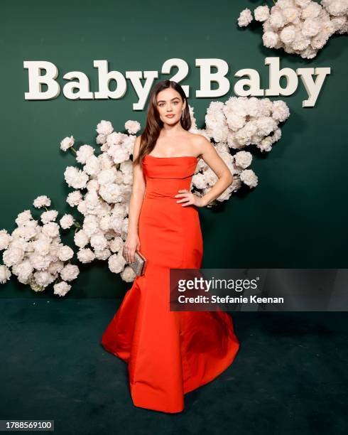 Lucy Hale attends 2023 Baby2Baby Gala Presented By Paul Mitchell at Pacific Design Center on November 11, 2023 in West Hollywood, California.