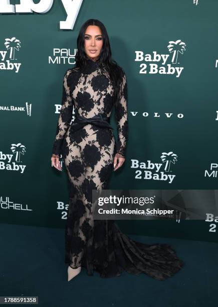 Kim Kardashian attends the 2023 Baby2Baby Gala Presented By Paul Mitchell at Pacific Design Center on November 11, 2023 in West Hollywood, California.