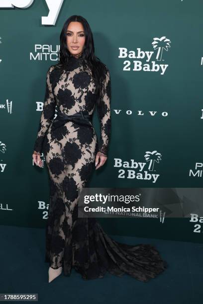 Kim Kardashian attends the 2023 Baby2Baby Gala Presented By Paul Mitchell at Pacific Design Center on November 11, 2023 in West Hollywood, California.