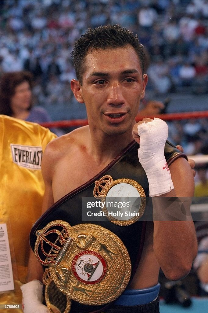 John Michael Johnson celebrates after a bout against Junior Jones in