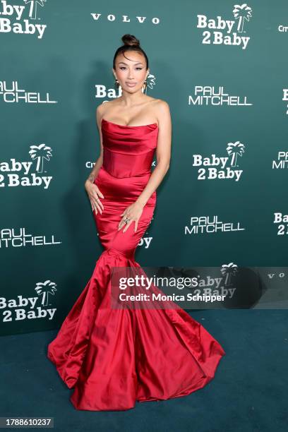 Jeannie Mai attends the 2023 Baby2Baby Gala Presented By Paul Mitchell at Pacific Design Center on November 11, 2023 in West Hollywood, California.