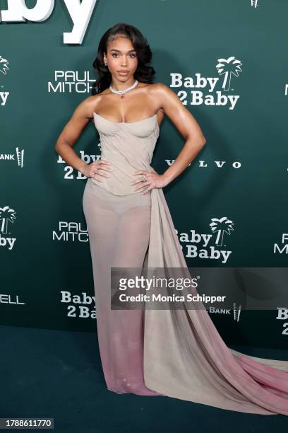 Lori Harvey attends the 2023 Baby2Baby Gala Presented By Paul Mitchell at Pacific Design Center on November 11, 2023 in West Hollywood, California.