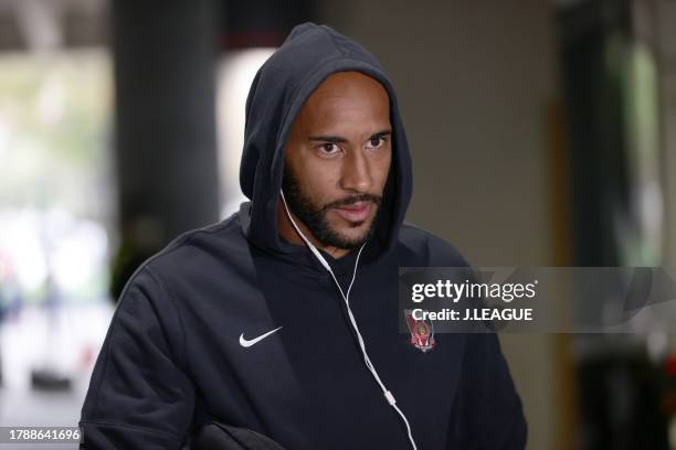 Of Urawa Reds is seen on arrival at the stadium prior to the J.LEAGUE Meiji Yasuda J1 32nd Sec. Match between Urawa Red Diamonds and Vissel Kobe at...