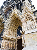 Entrance in Notre-Dame Cathedral of Reims, France