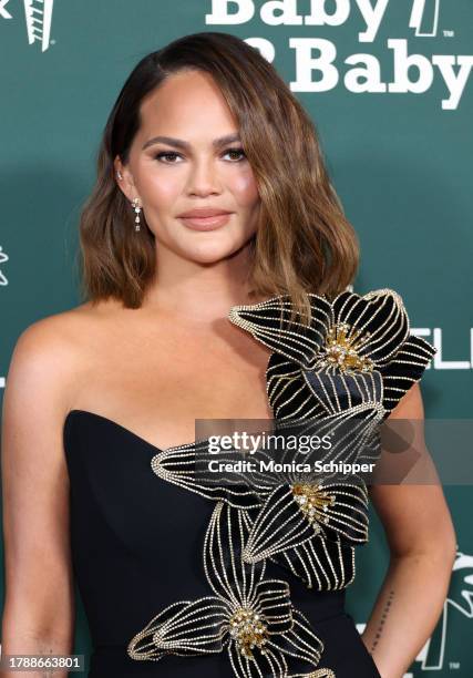 Chrissy Teigen attends the 2023 Baby2Baby Gala Presented By Paul Mitchell at Pacific Design Center on November 11, 2023 in West Hollywood, California.