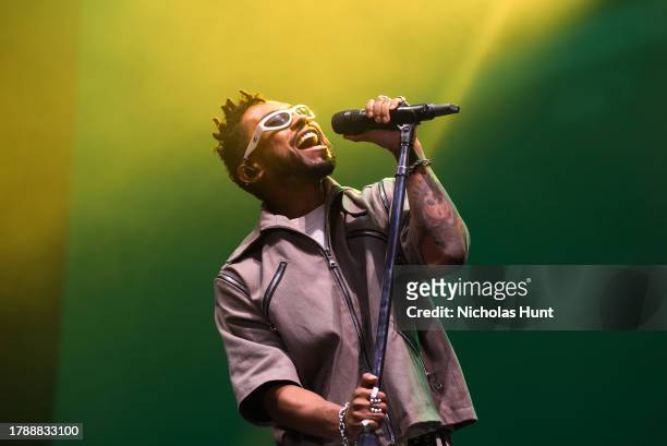 Miguel performs during the Honeyland Festival at Crown Festival Park on November 11, 2023 in Sugar Land, Texas.