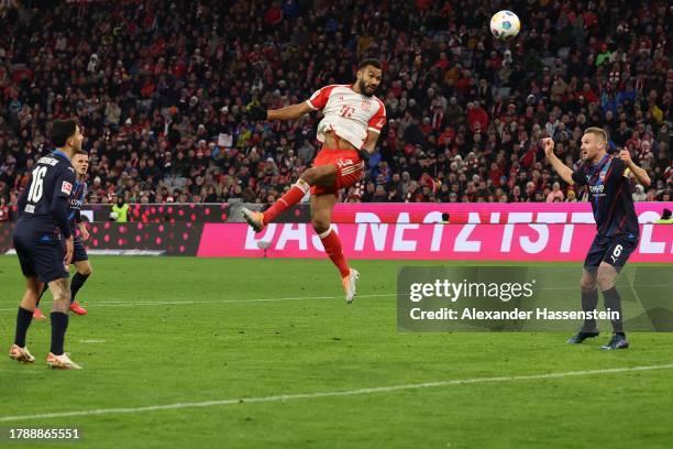 Eric Maxim Choupo-Moting of Bayern Munich scores the team's fourth goal during the Bundesliga match between FC Bayern München and 1. FC Heidenheim...