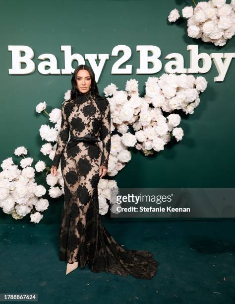 Kim Kardashian attends 2023 Baby2Baby Gala Presented By Paul Mitchell at Pacific Design Center on November 11, 2023 in West Hollywood, California.