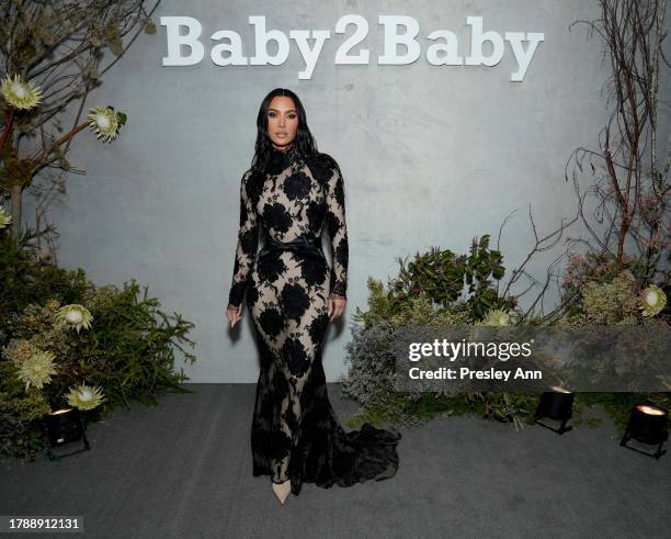 Kim Kardashian attends 2023 Baby2Baby Gala Presented By Paul Mitchell at Pacific Design Center on November 11, 2023 in West Hollywood, California.