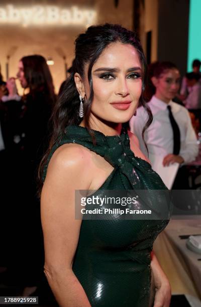 Salma Hayek Pinault attends 2023 Baby2Baby Gala Presented By Paul Mitchell at Pacific Design Center on November 11, 2023 in West Hollywood,...