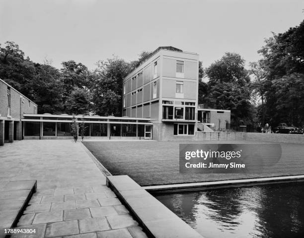 Holland Park Youth Hostel in Holland Park, London, England, 23rd September 1959. Built on the site of Holland House, the Modernist building was...