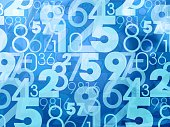 An abstract blue pattern with numbers