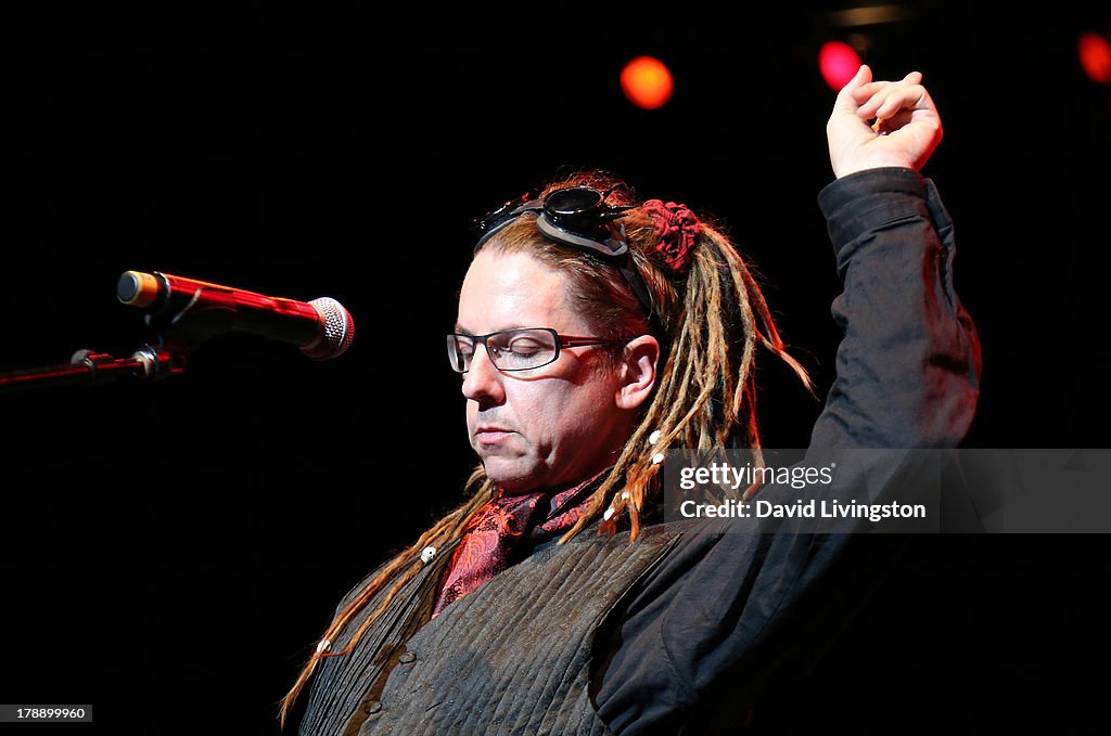 Information Society lead singer Kurt Harland performs on stage at the