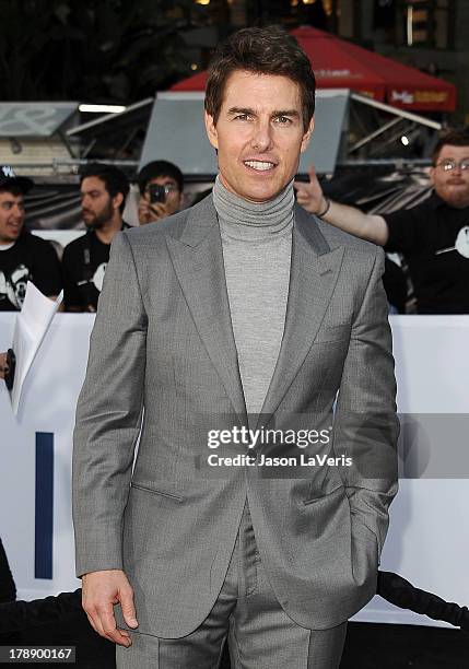 Actor Tom Cruise attends the premiere of "Oblivion" at the Dolby Theatre on April 10, 2013 in Hollywood, California.