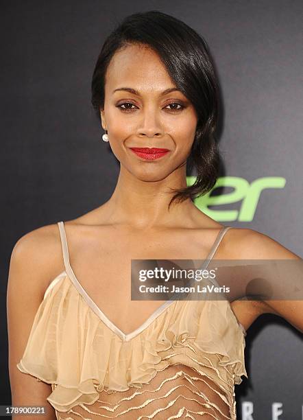 Actress Zoe Saldana attends the premiere of "Star Trek Into Darkness" at Dolby Theatre on May 14, 2013 in Hollywood, California.