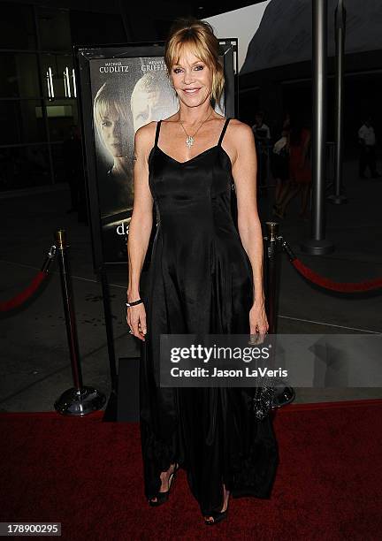 Actress Melanie Griffith attends the premiere of "Dark Tourist" at ArcLight Hollywood on August 14, 2013 in Hollywood, California.