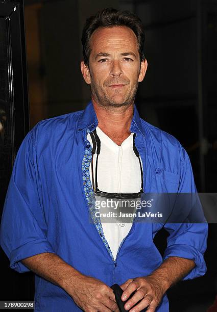 Actor Luke Perry attends the premiere of "Dark Tourist" at ArcLight Hollywood on August 14, 2013 in Hollywood, California.