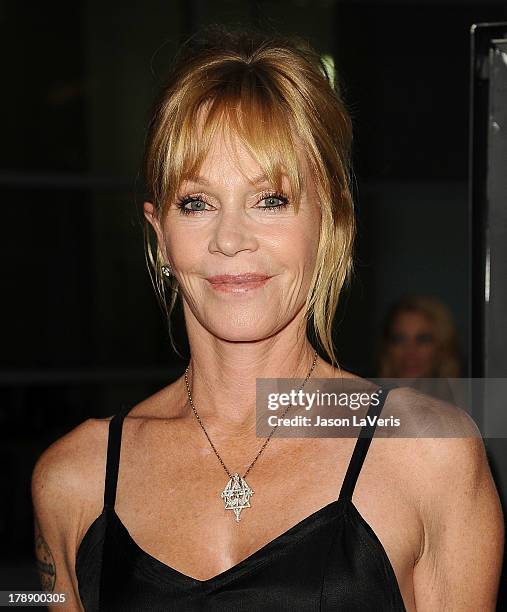 Actress Melanie Griffith attends the premiere of "Dark Tourist" at ArcLight Hollywood on August 14, 2013 in Hollywood, California.