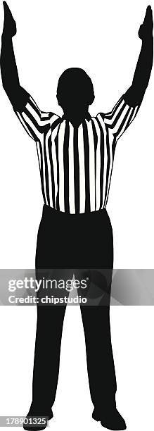 stockillustraties, clipart, cartoons en iconen met referee goal - american football referee