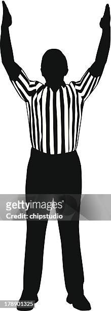 referee goal - touchdown stock illustrations
