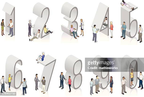 ilustraciones, imágenes clip art, dibujos animados e iconos de stock de ilustración de gray isométricos número de personas - number 2