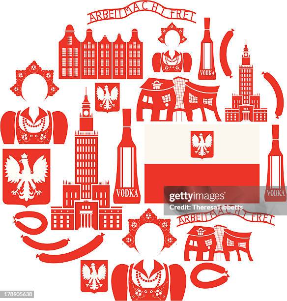 ilustrações de stock, clip art, desenhos animados e ícones de polónia conjunto de ícones - krakow