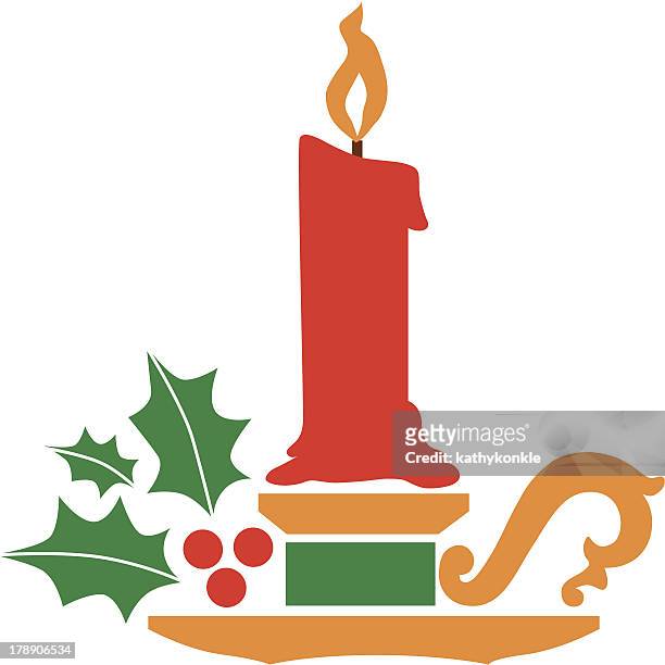 christmas candle holder - candlestick holder stock illustrations