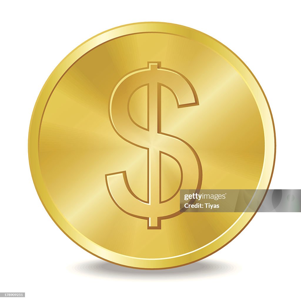 Coin with dollar sign