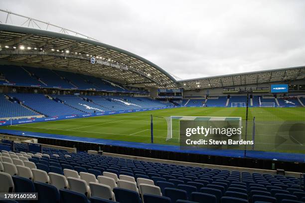 General view inside the stadium prior to the Premier League match between Brighton & Hove Albion and Sheffield United at American Express Community...