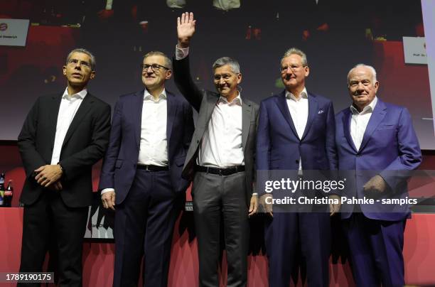 Michael Diederich financial Manager, Jan-Christian Dreesen CEO of FC Bayern Muenchen , Herbert Hainer President of FC Bayern Muenchen , Dr. Dieter...